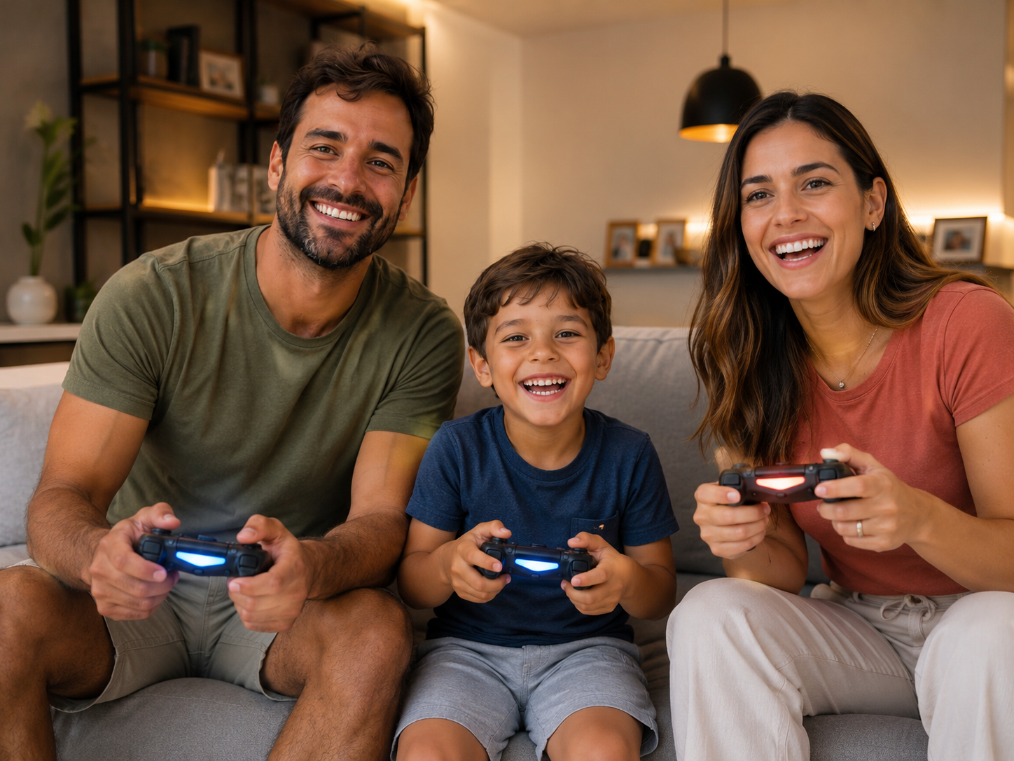 Pai e filho juntos em casa